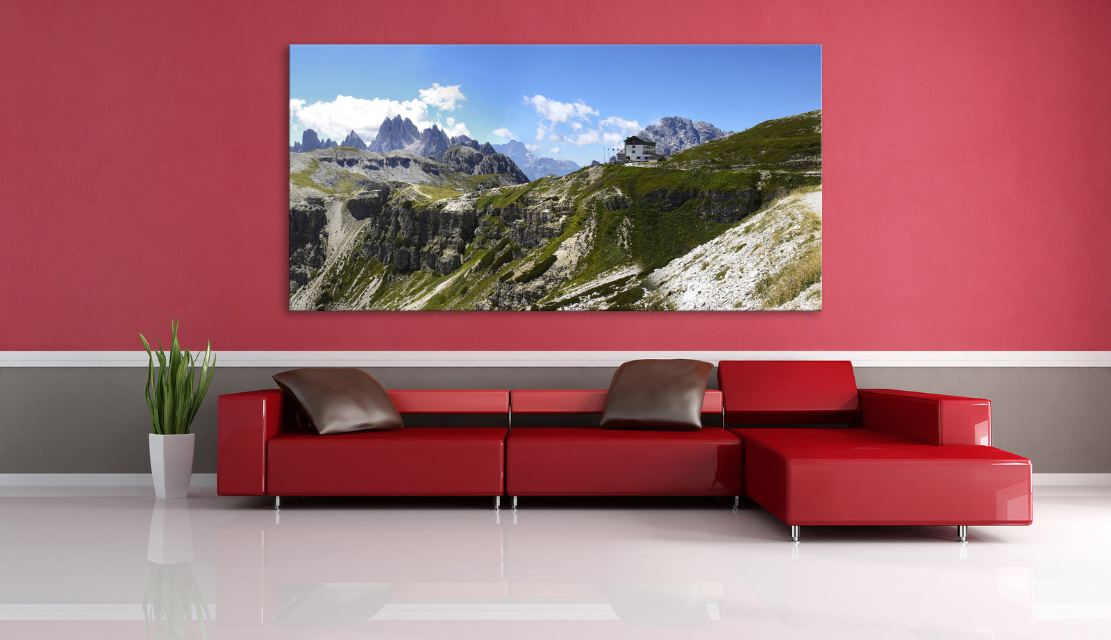 Landscapes No. 127, shown framed in a room by day