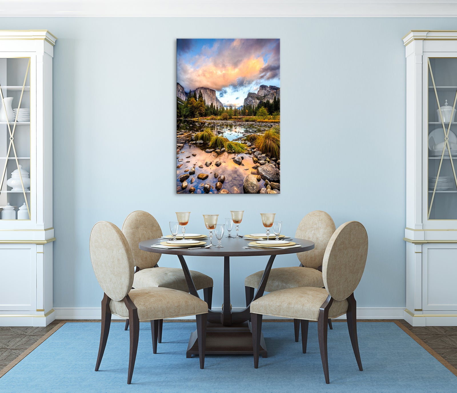 Landscapes No. 131, shown framed in a room by day