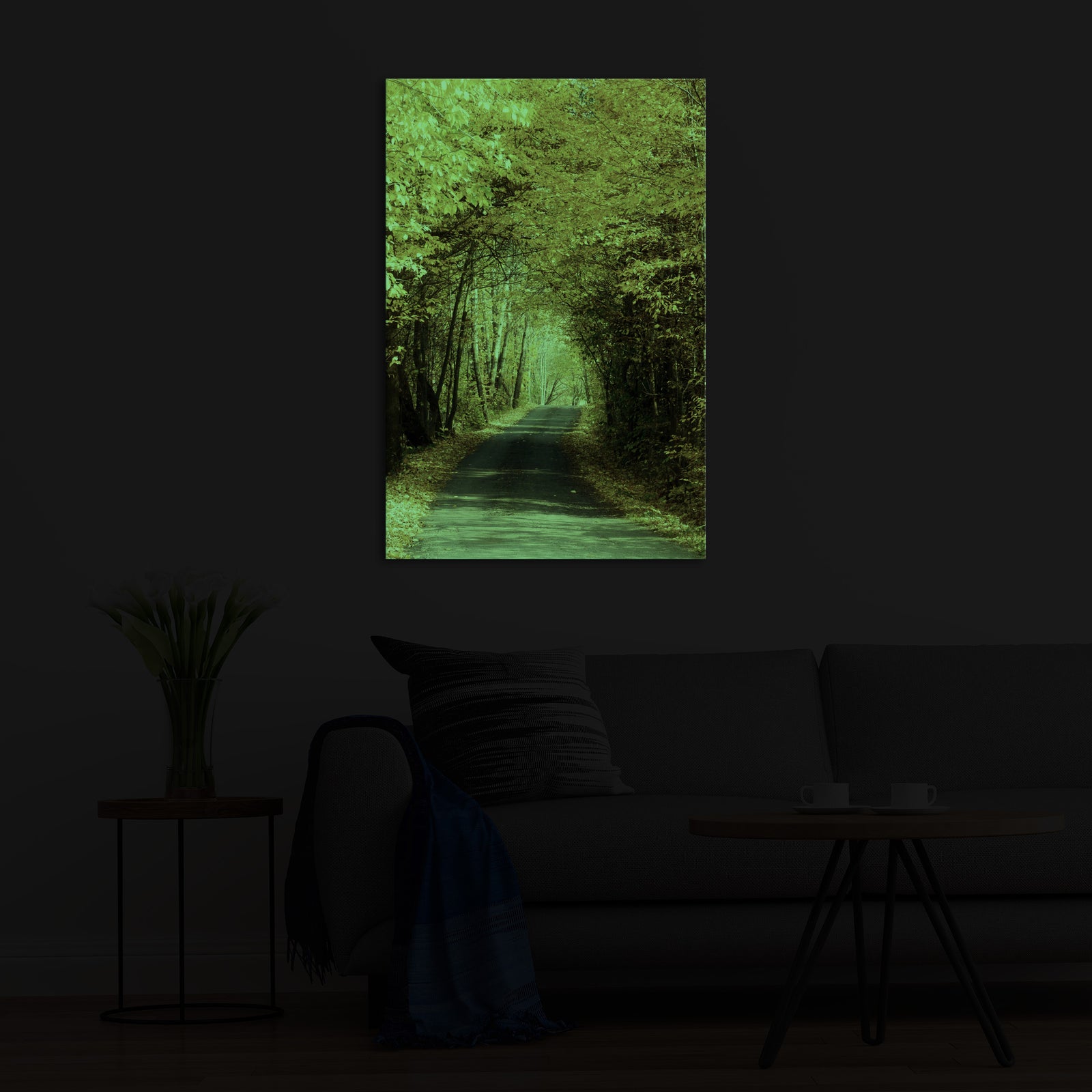 Landscapes No. 132, glowing in a room at night