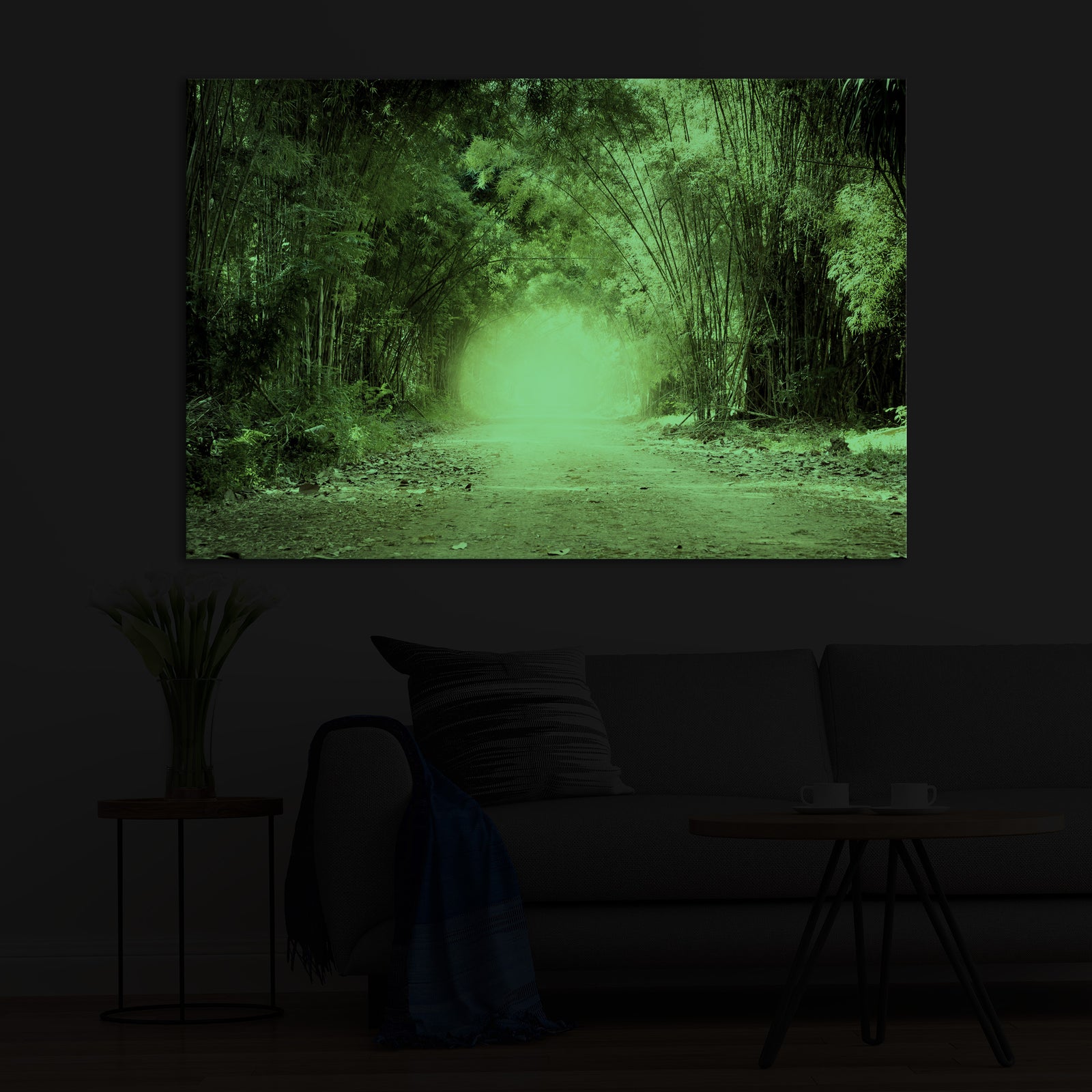 Landscapes No. 133, glowing in a room at night