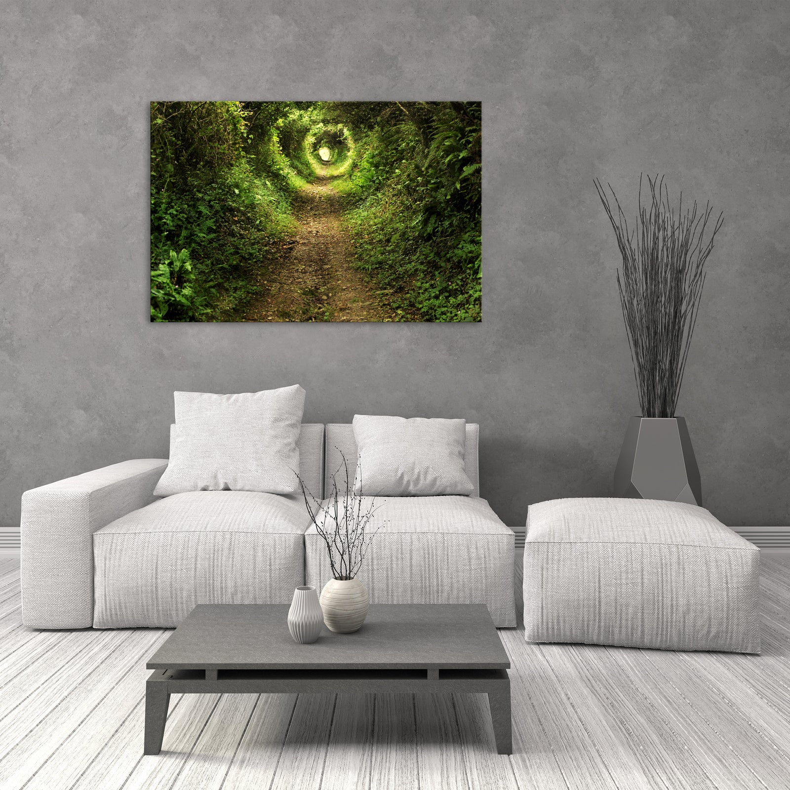 Landscapes No. 134, shown framed in a room by day
