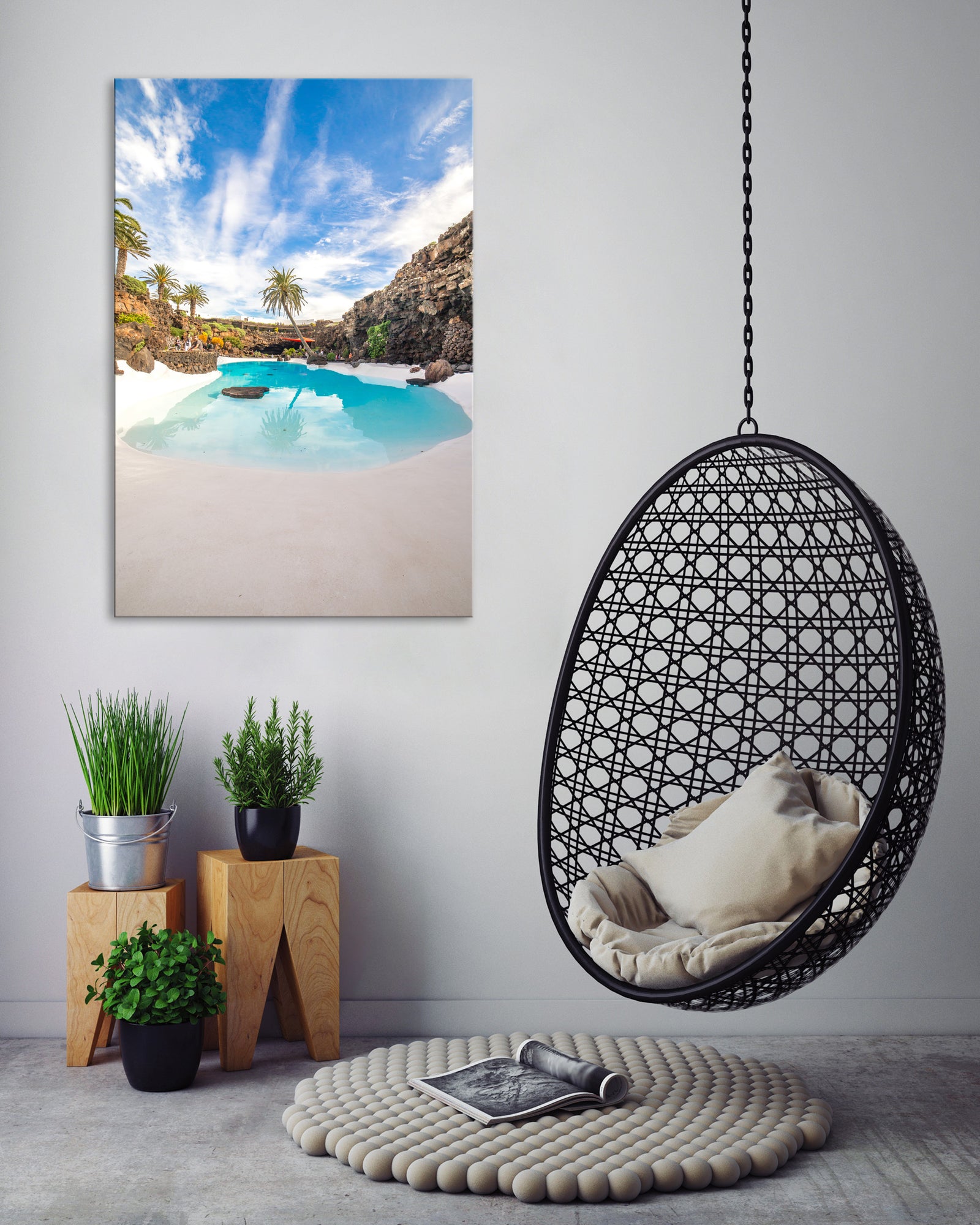 Landscapes No. 135, shown framed in a room by day
