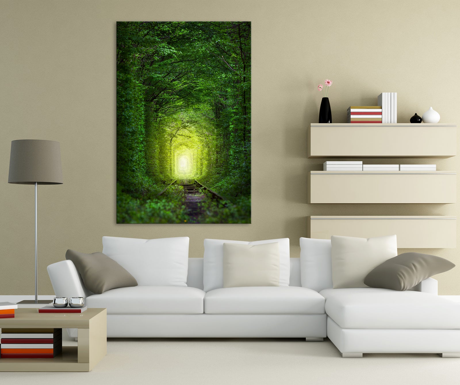 Landscapes No. 137, shown framed in a room by day