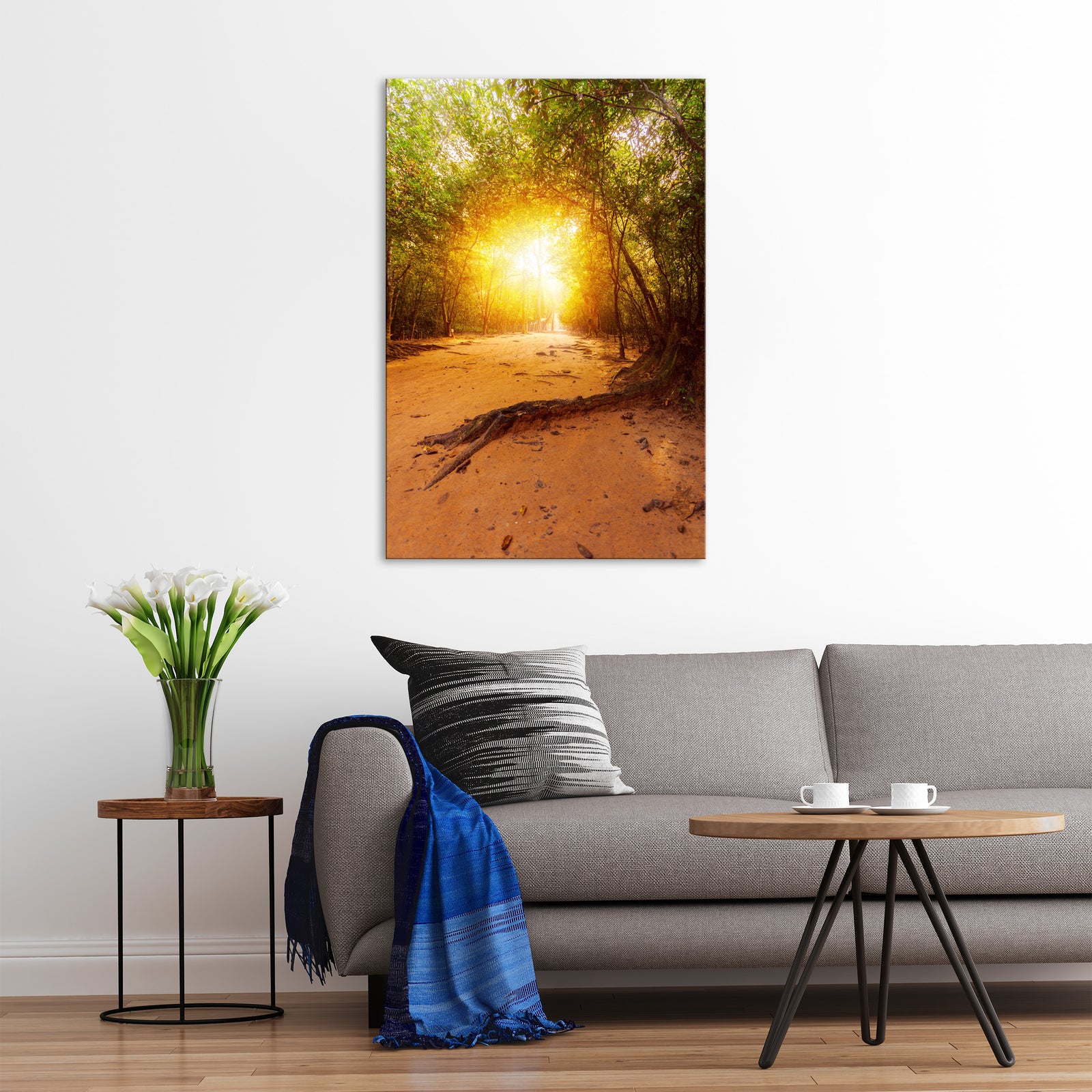 Landscapes No. 138, shown framed in a room by day
