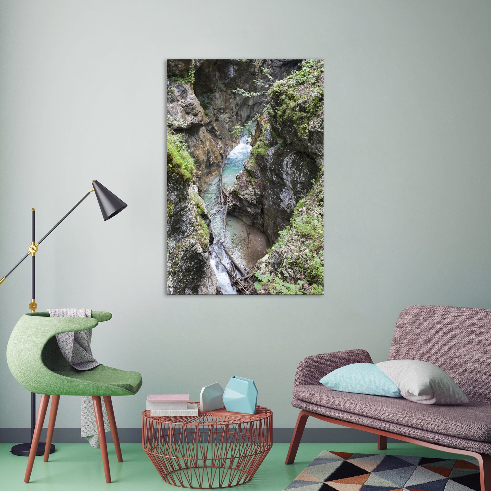Landscapes No. 139, shown framed in a room by day