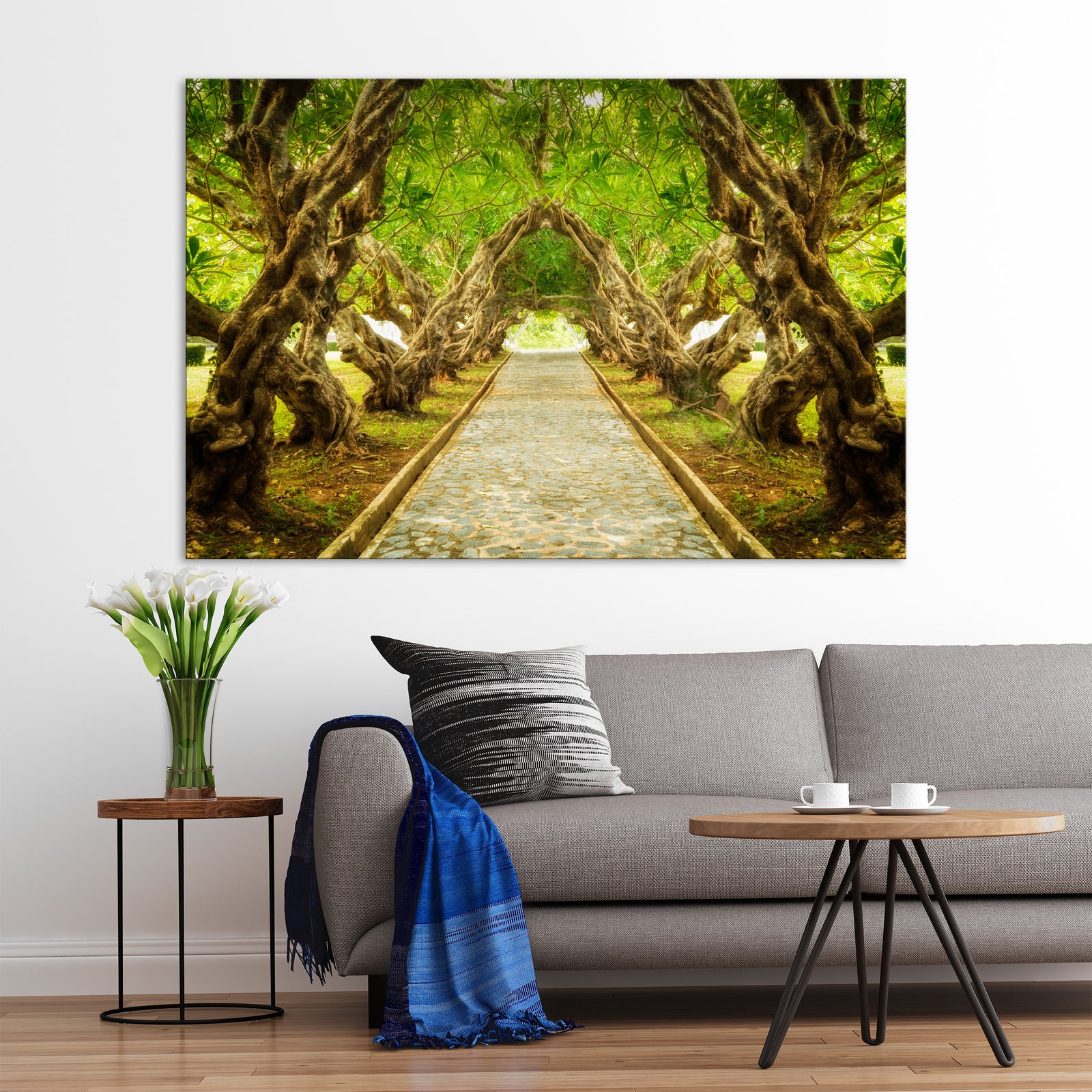 Landscapes No. 140, shown framed in a room by day
