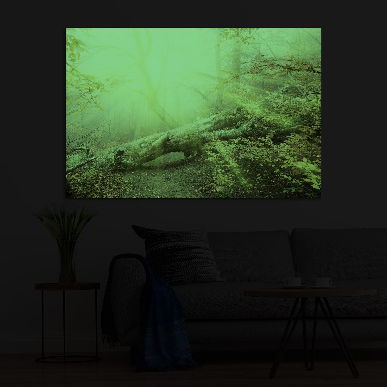 Landscapes No. 143, glowing in a room at night