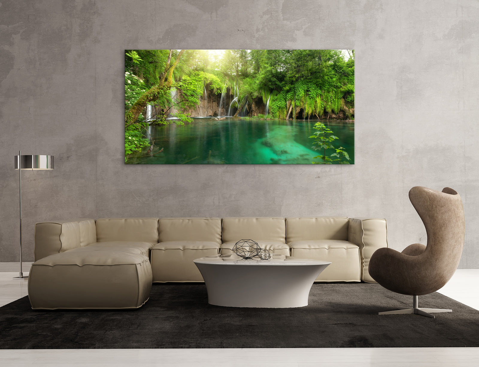 Landscapes No. 149, shown framed in a room by day