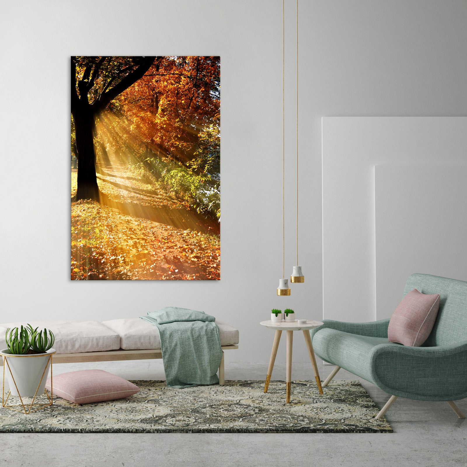 Landscapes No. 151, shown framed in a room by day