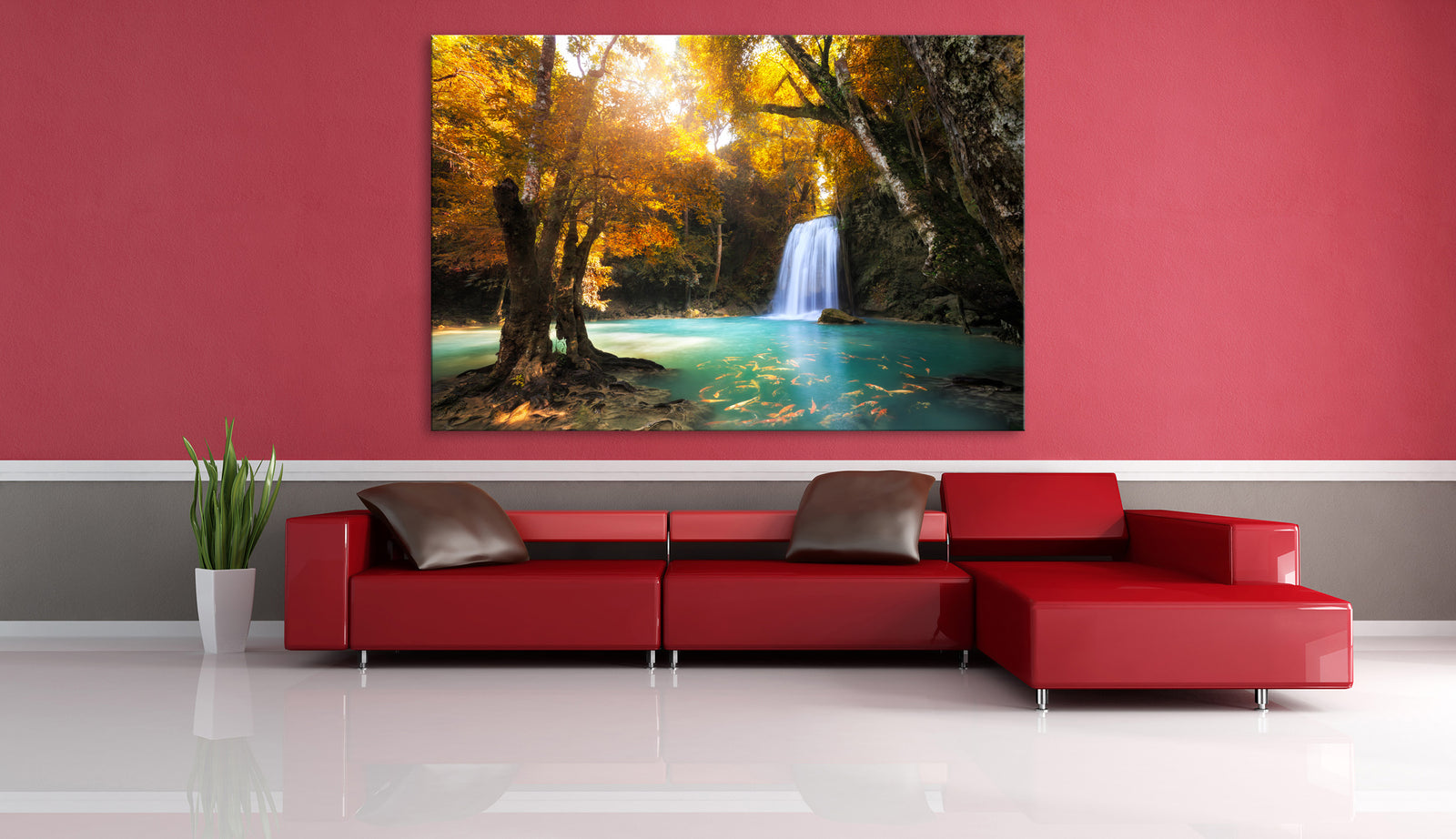 Landscapes No. 152, shown framed in a room by day
