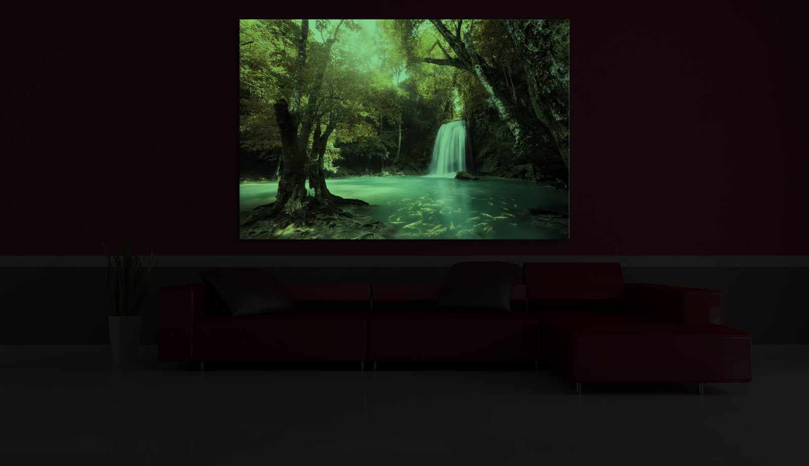 Landscapes No. 152, glowing in a room at night