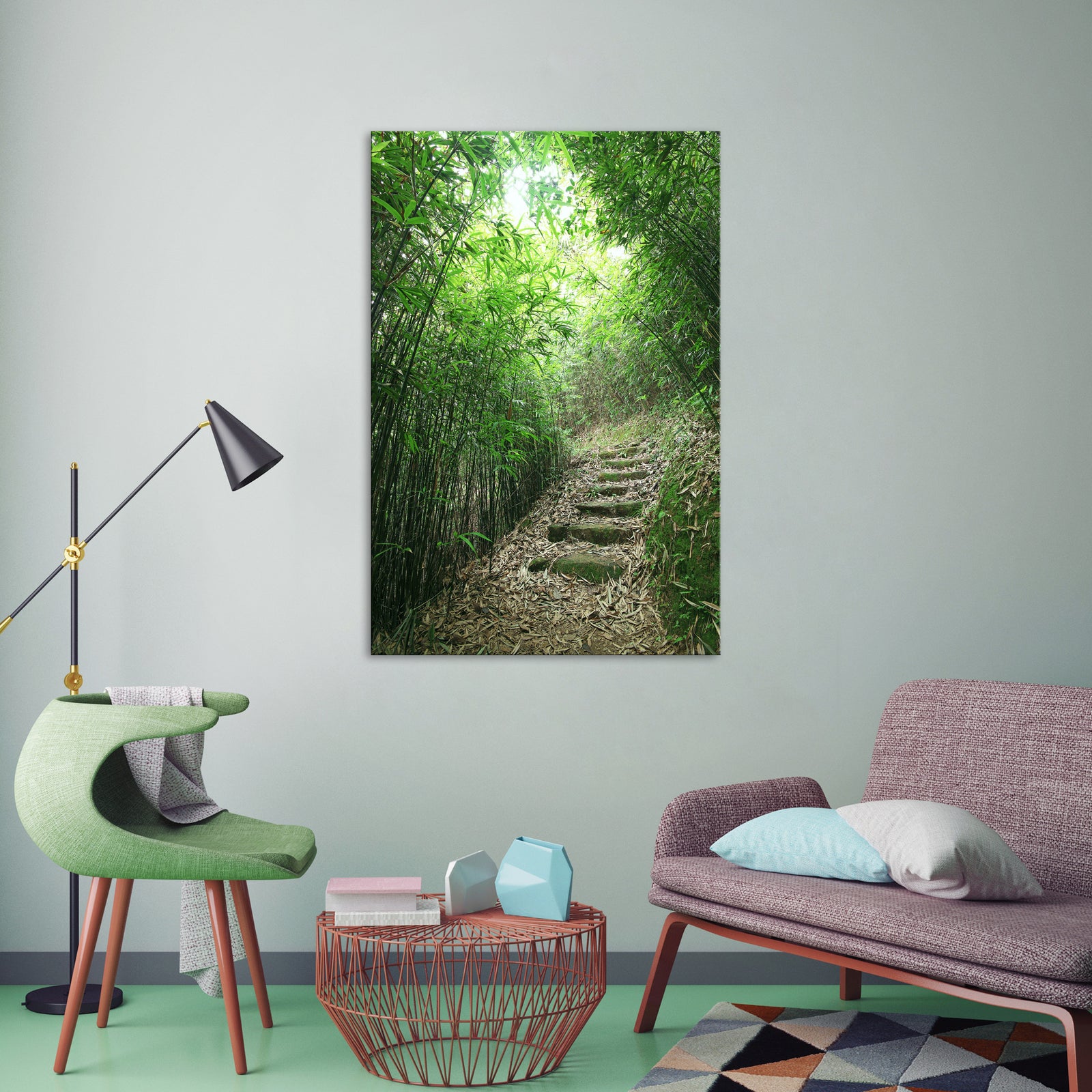 Landscapes No. 159, shown framed in a room by day