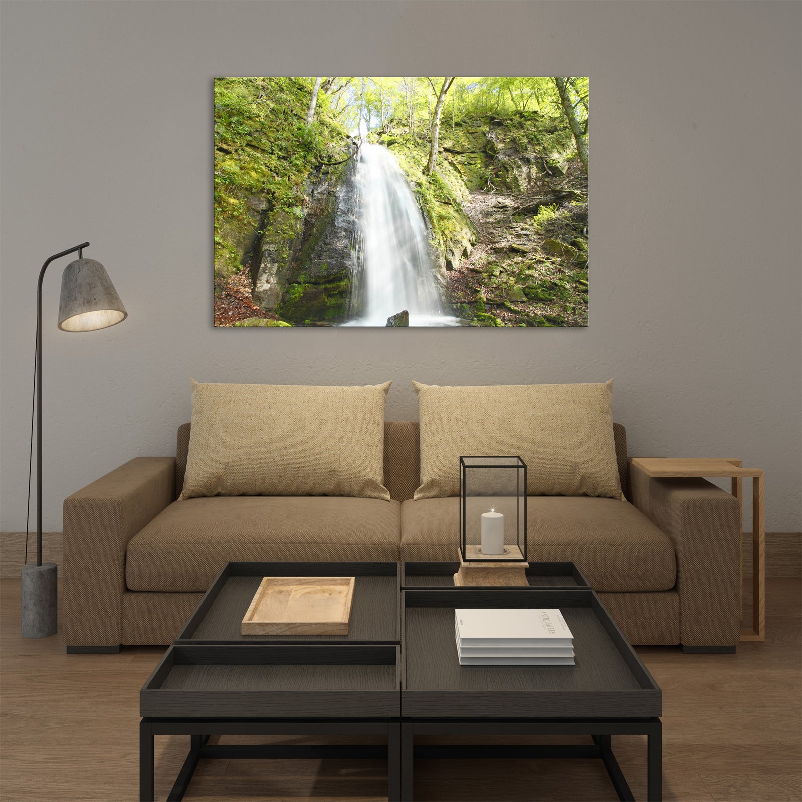 Landscapes No. 163, shown framed in a room by day