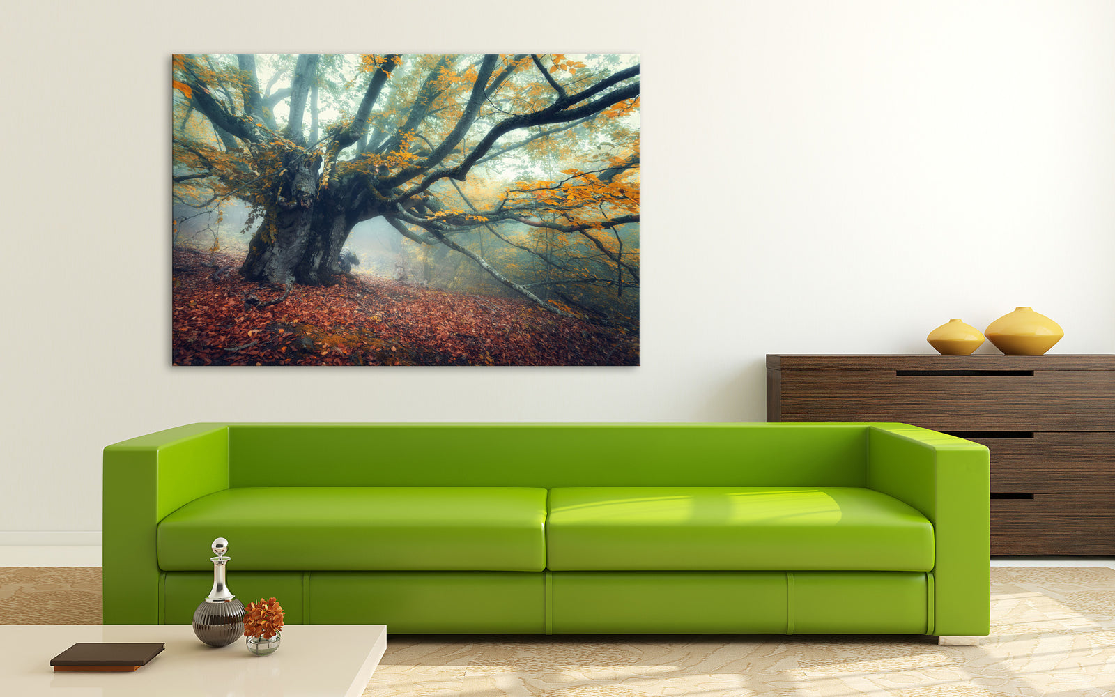 Landscapes No. 168, shown framed in a room by day