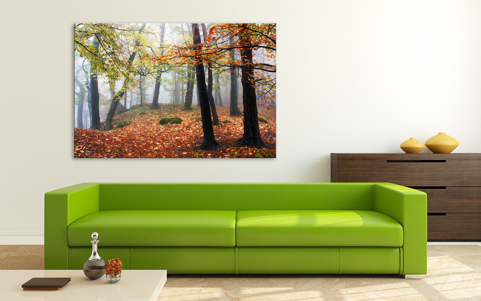 Landscapes No. 171, shown framed in a room by day