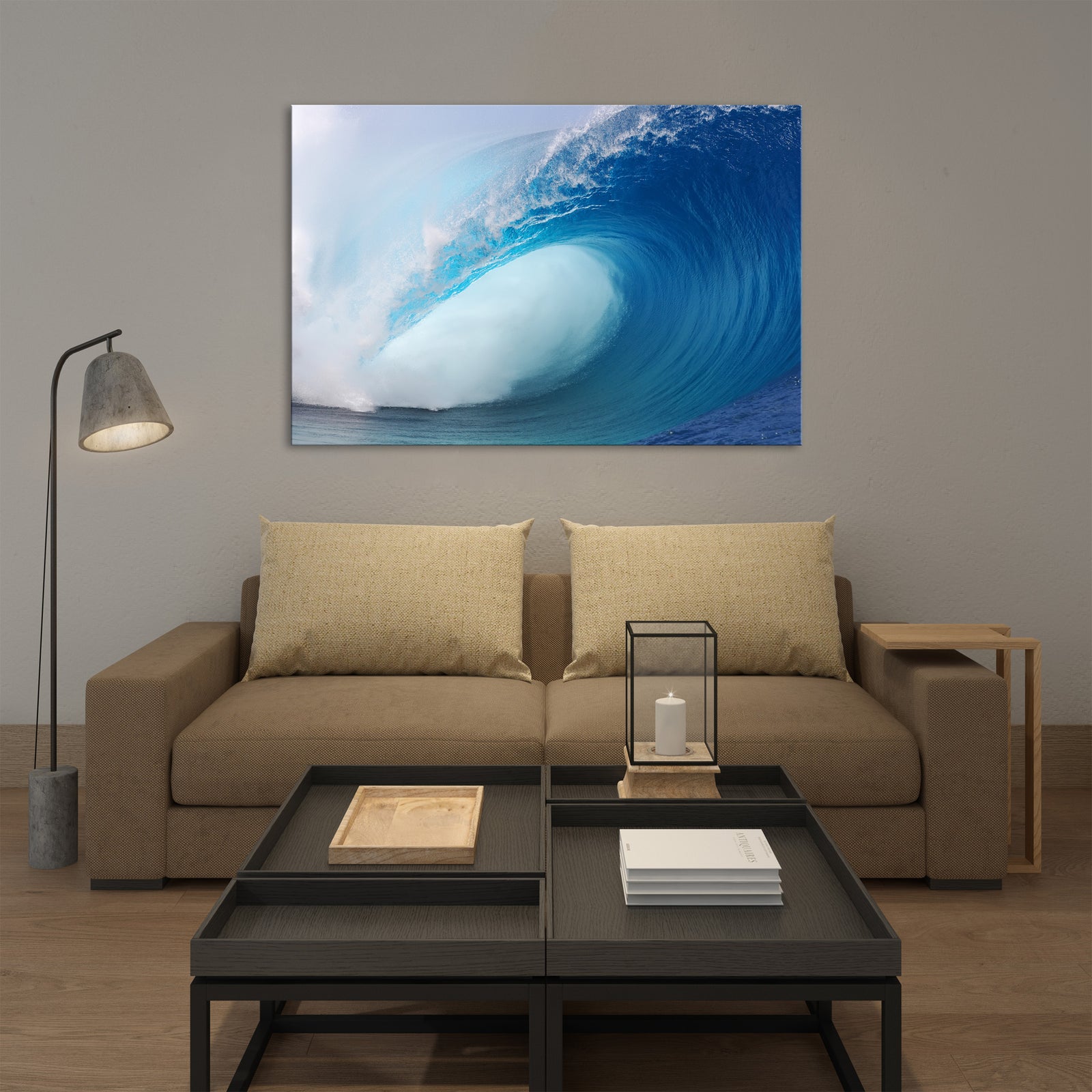 Landscapes No. 173, shown framed in a room by day