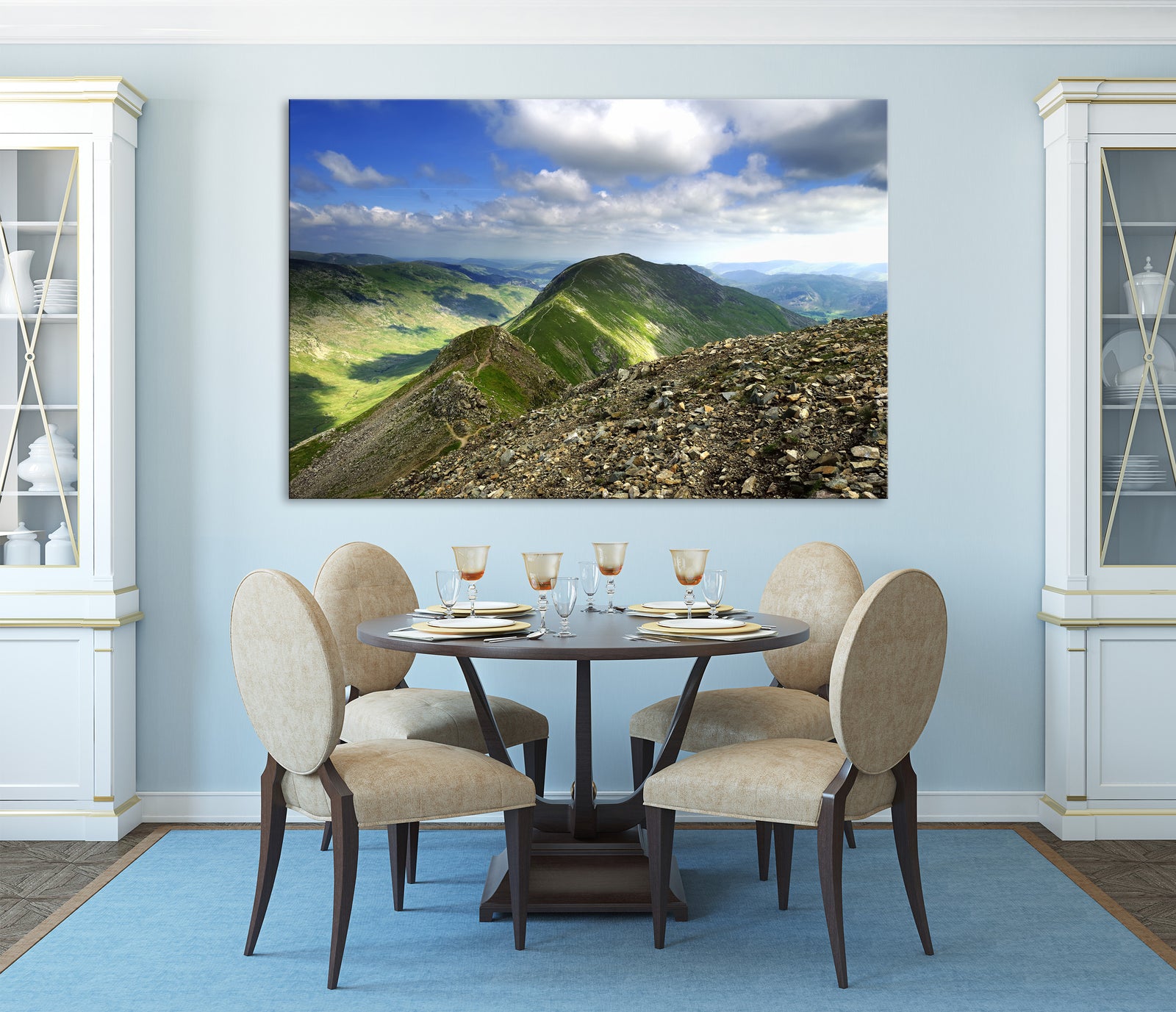 Landscapes No. 183, shown framed in a room by day
