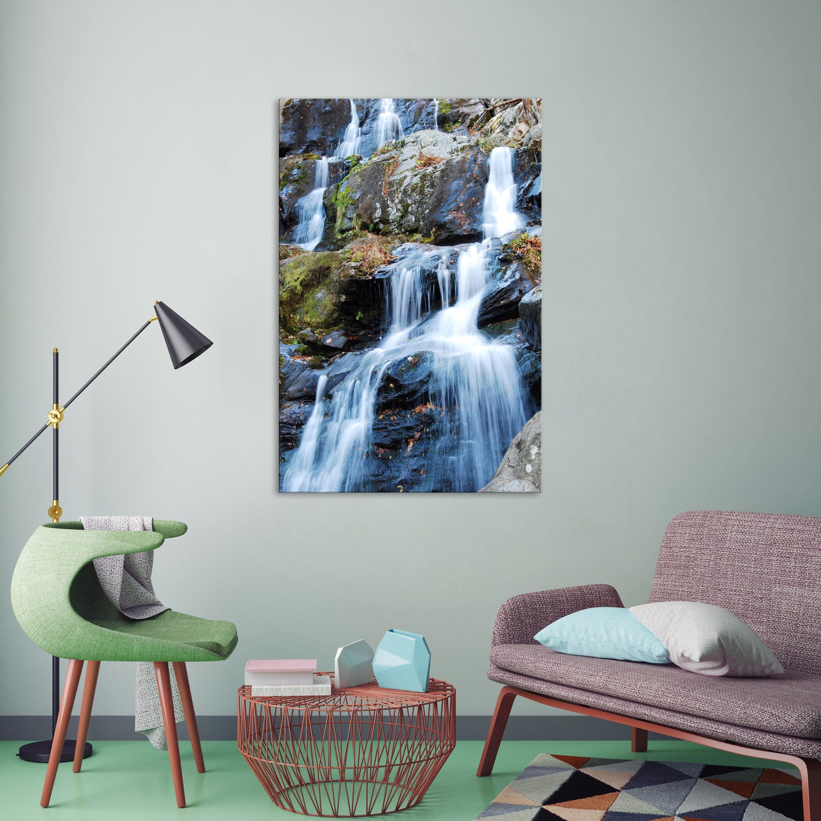 Landscapes No. 184, shown framed in a room by day