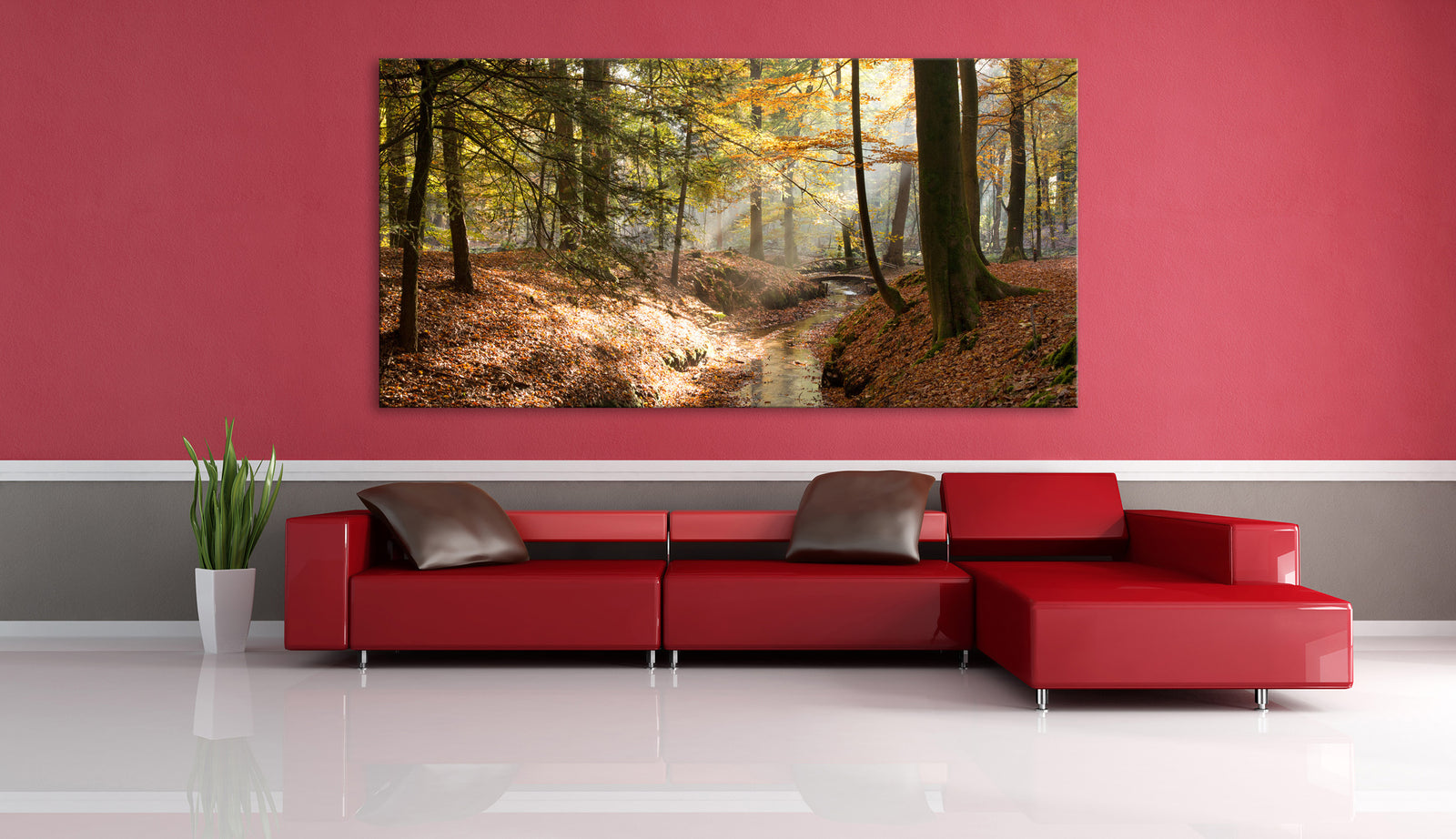 Landscapes No. 192, shown framed in a room by day