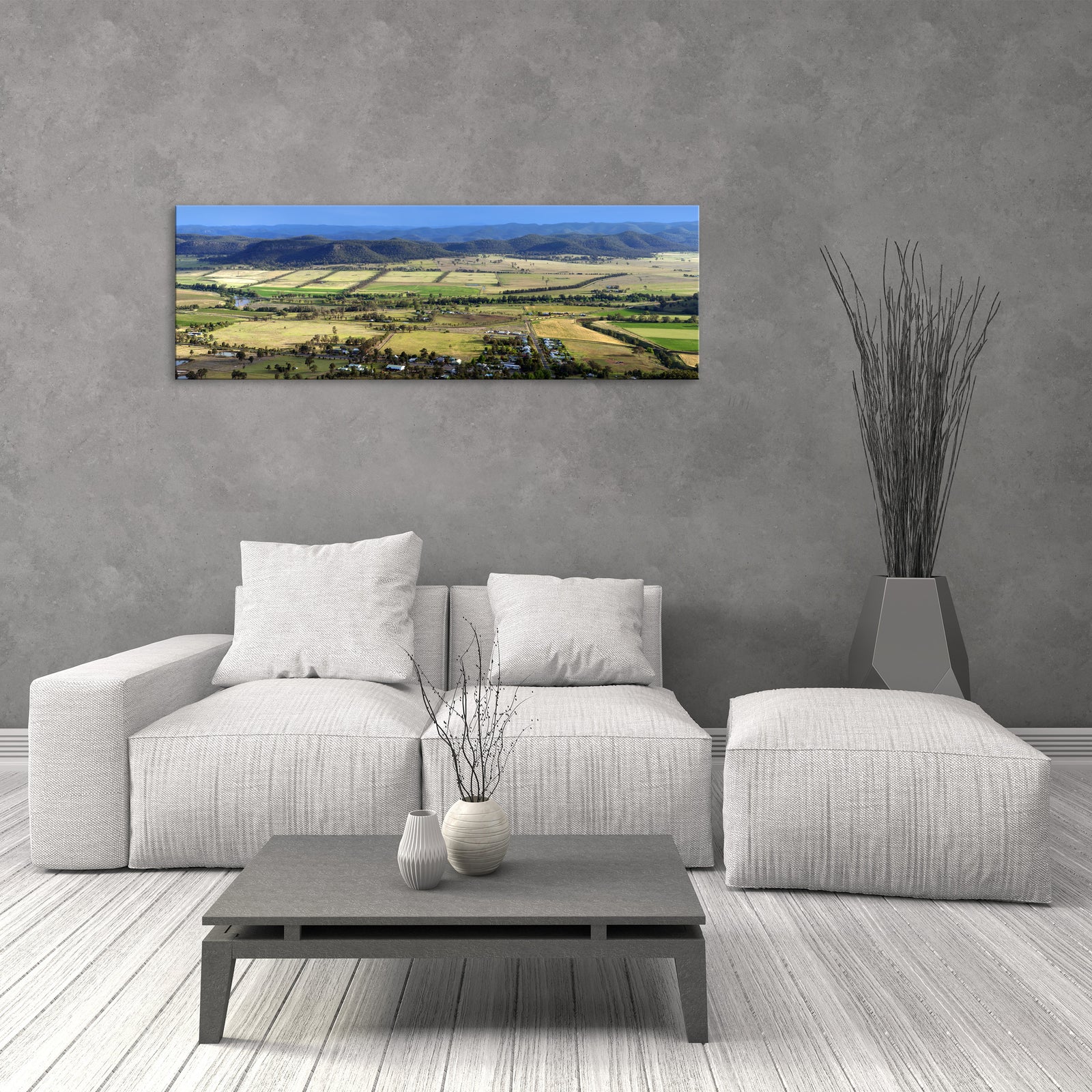 Landscapes No. 193, shown framed in a room by day