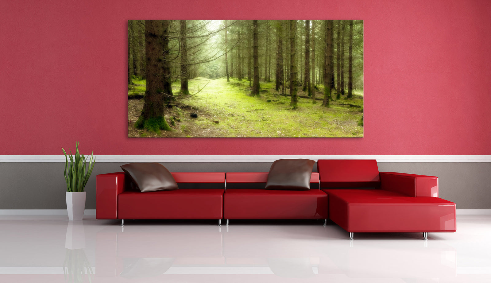 Landscapes No. 194, shown framed in a room by day