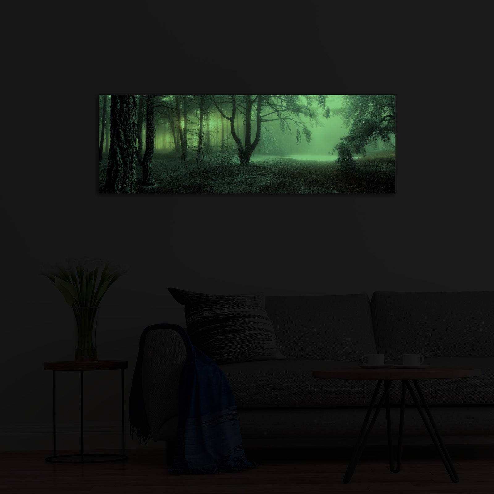 Landscapes No. 195, glowing in a room at night
