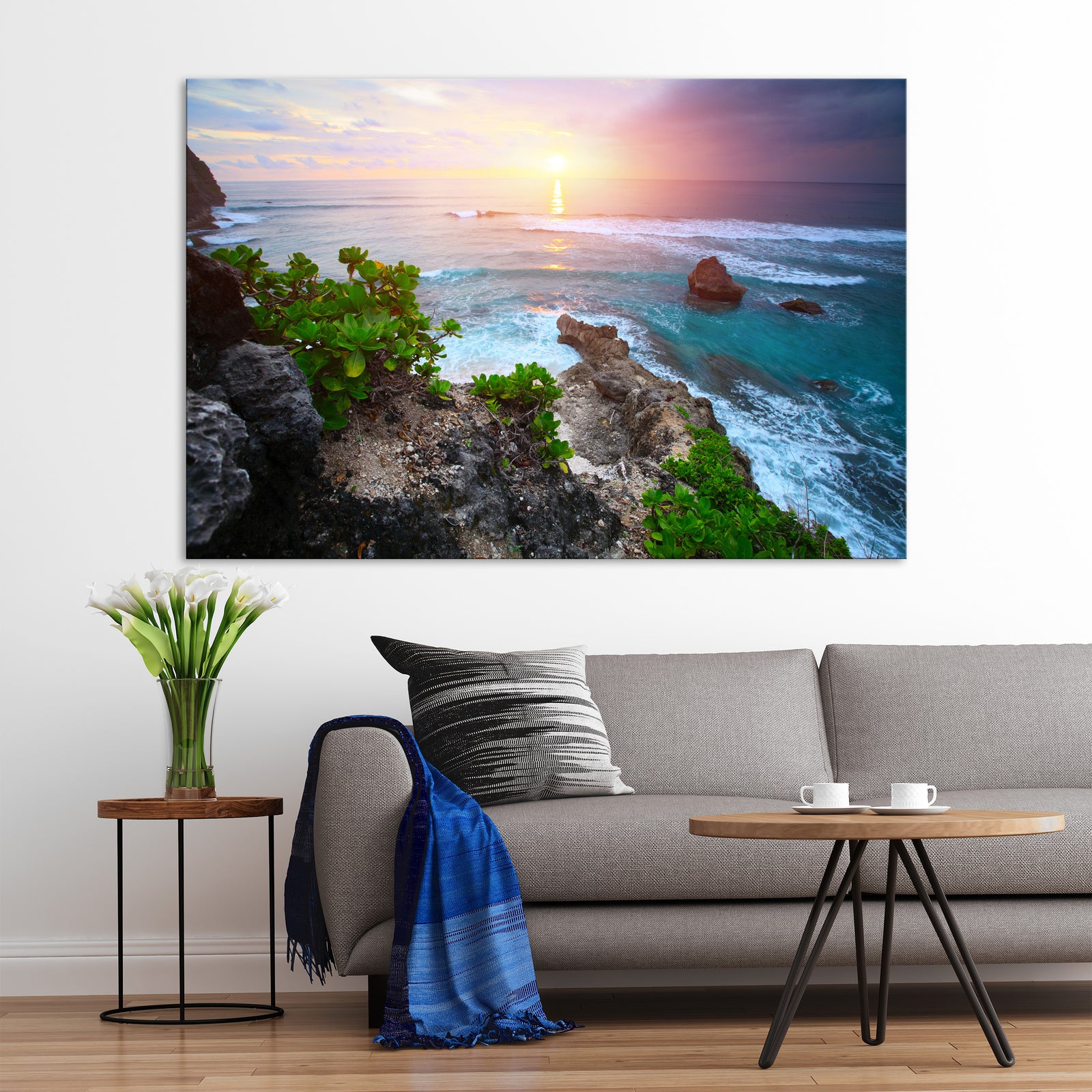Landscapes No. 197, shown framed in a room by day