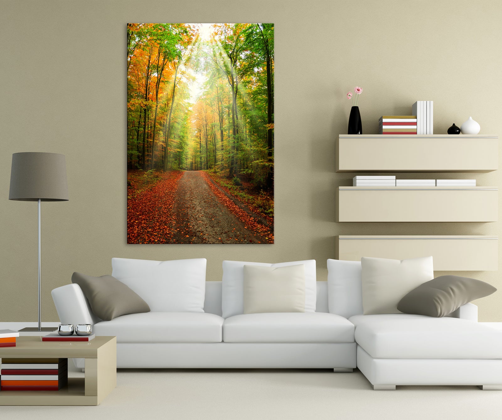 Landscapes No. 198, shown framed in a room by day