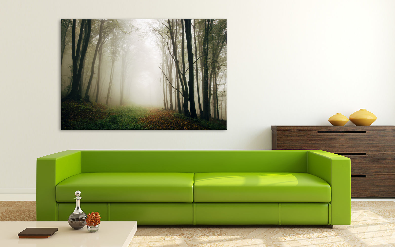 Landscapes No. 204, shown framed in a room by day