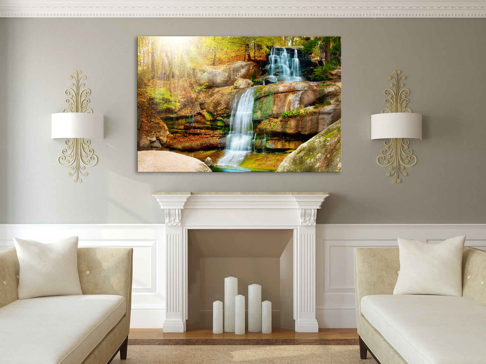 Landscapes No. 206, shown framed in a room by day