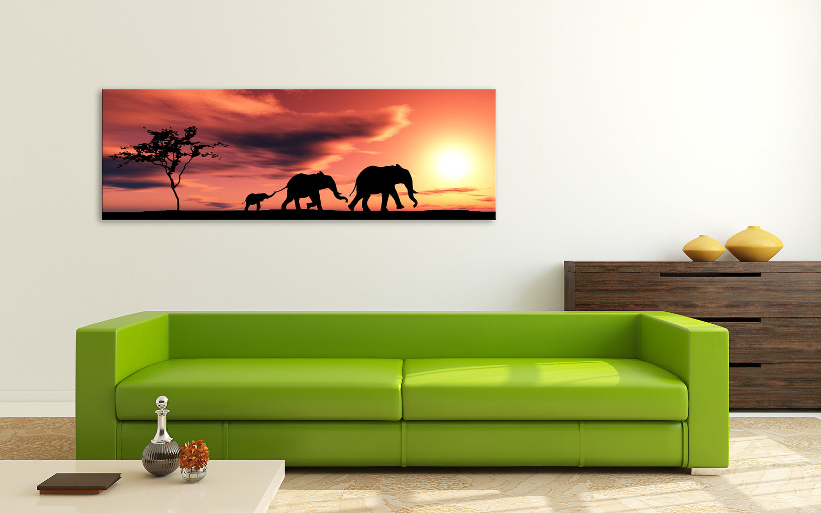 Landscapes No. 207, shown framed in a room by day