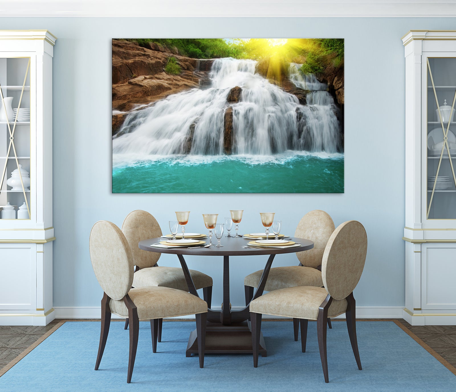 Landscapes No. 209, shown framed in a room by day