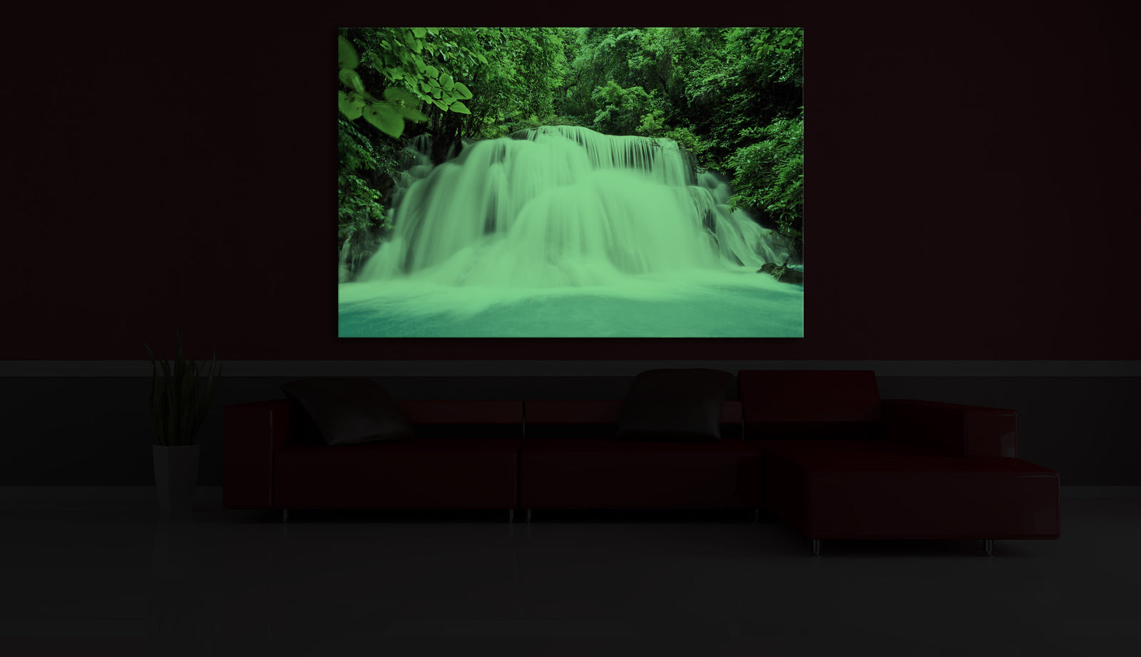 Landscapes No. 214, glowing in a room at night
