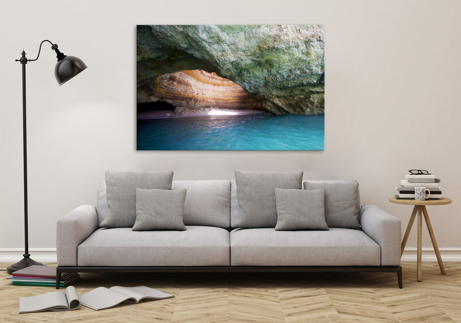 Landscapes No. 215, shown framed in a room by day