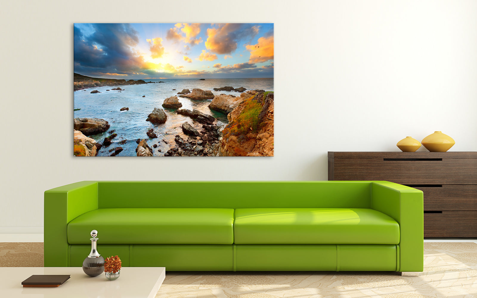 Landscapes No. 217, shown framed in a room by day