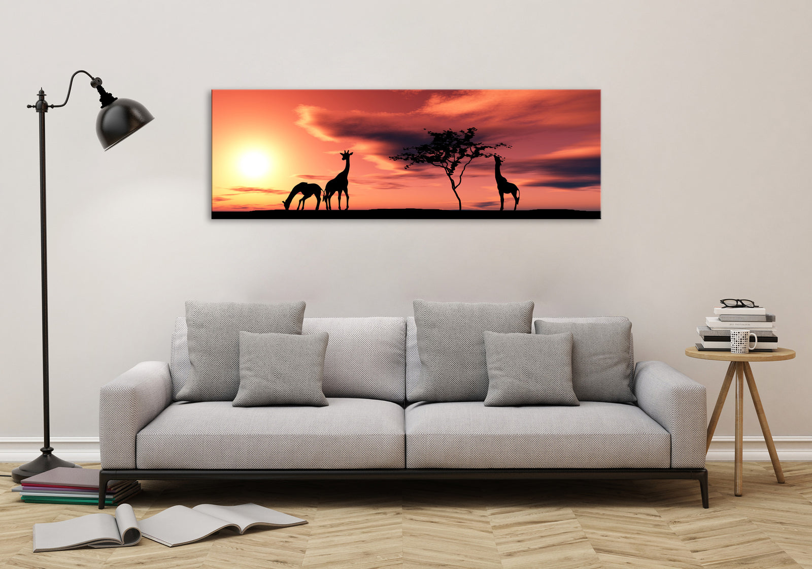 Landscapes No. 219, shown framed in a room by day