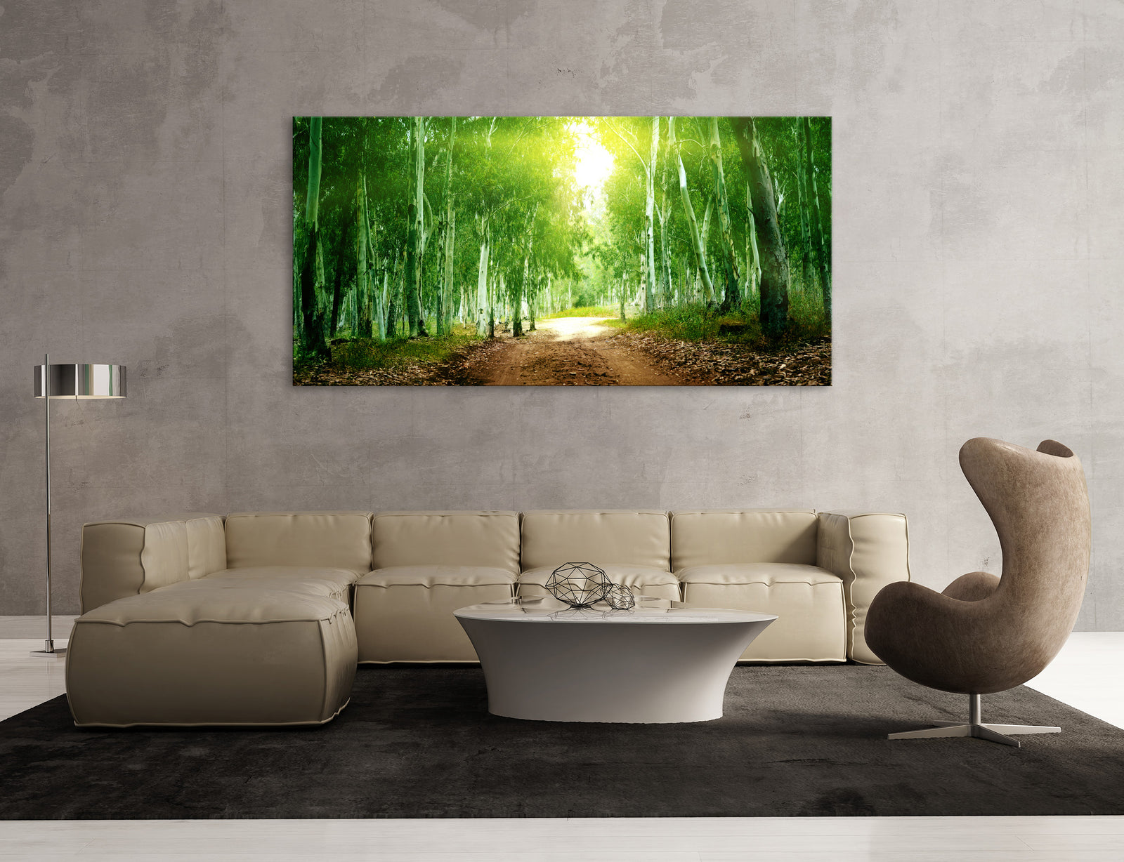 Landscapes No. 222, shown framed in a room by day