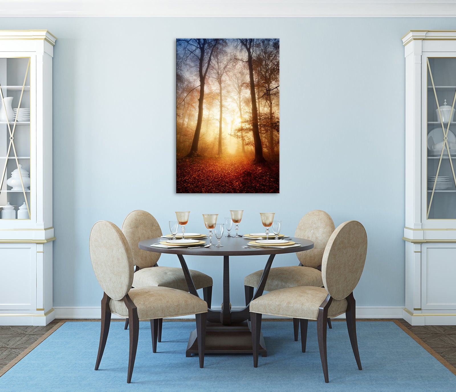 Landscapes No. 223, shown framed in a room by day