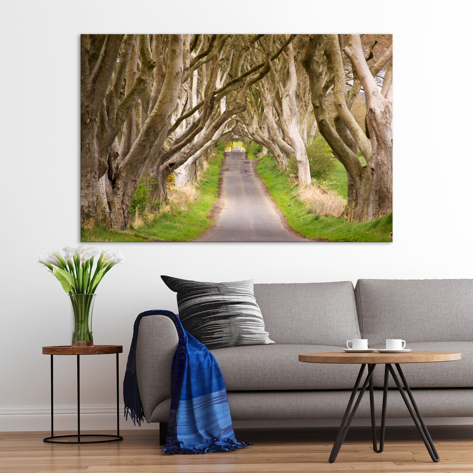 Landscapes No. 229, shown framed in a room by day