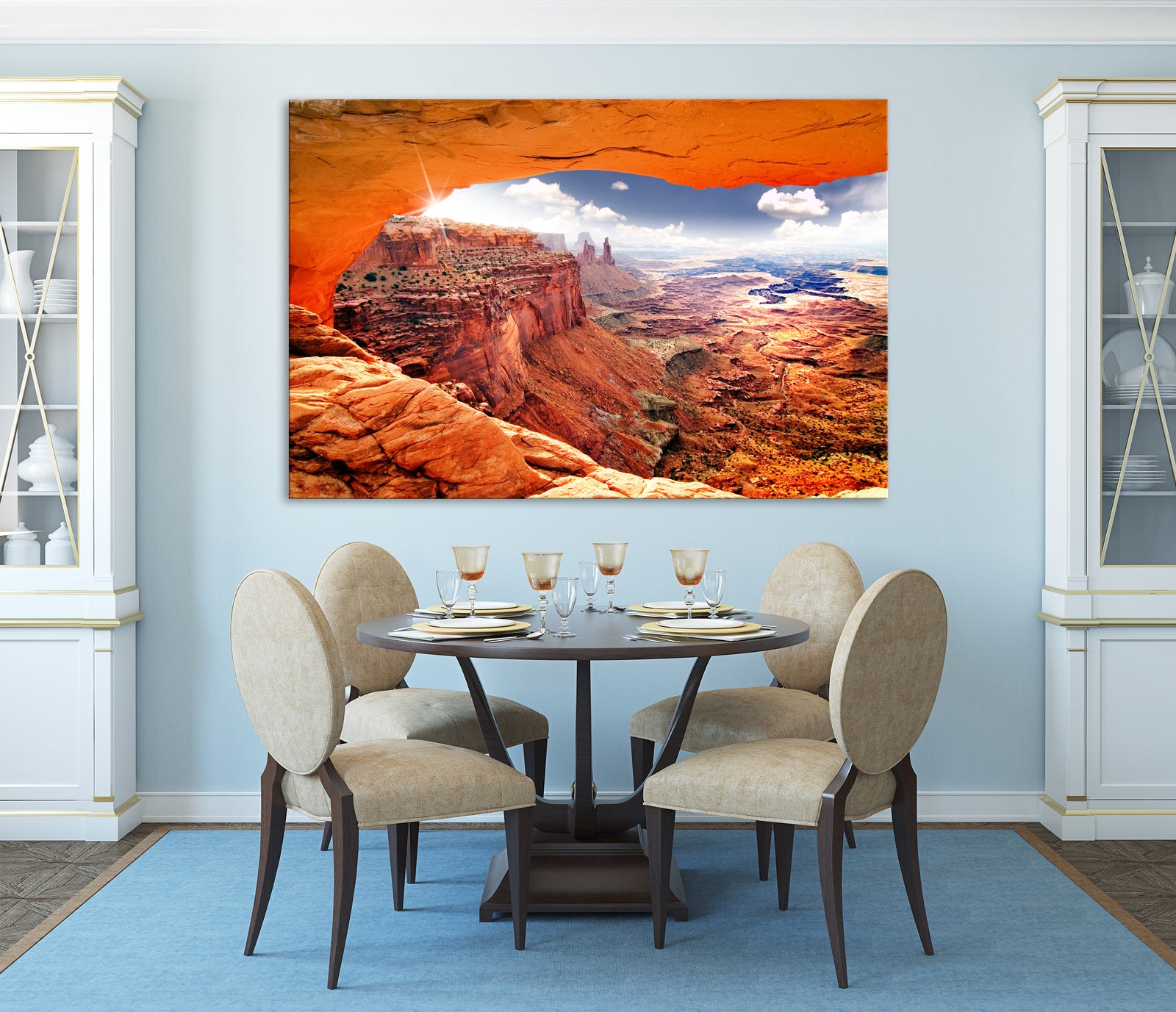 Landscapes No. 230, shown framed in a room by day