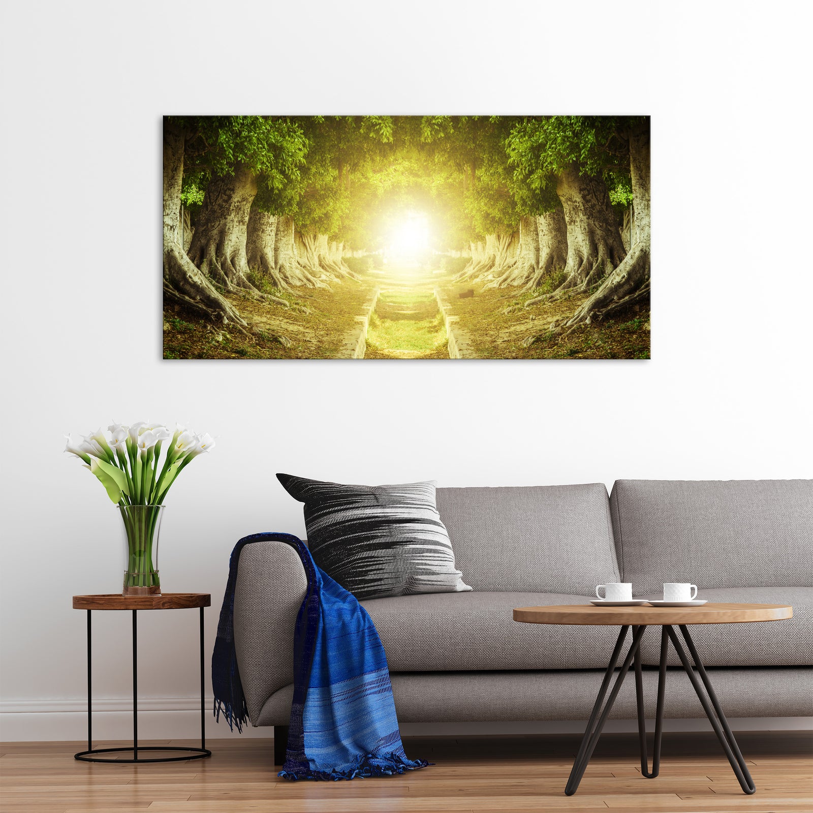 Landscapes No. 233, shown framed in a room by day
