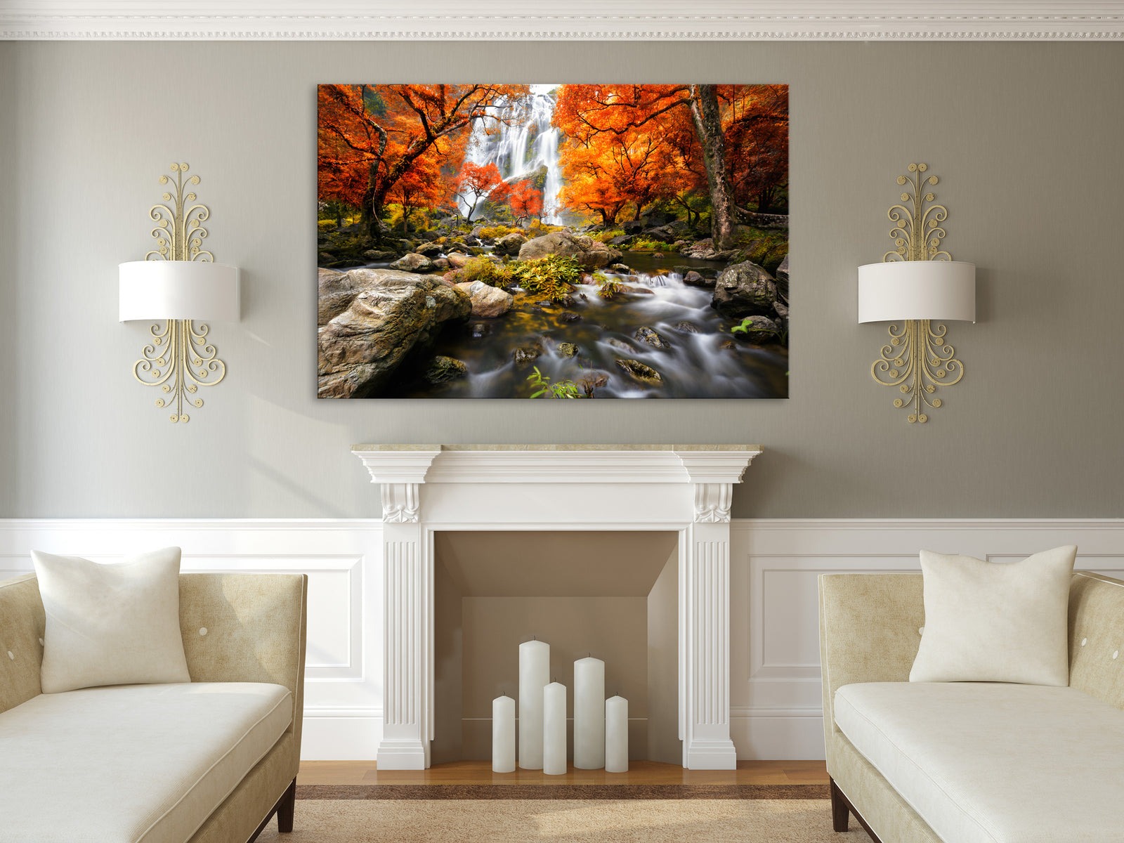 Landscapes No. 235, shown framed in a room by day