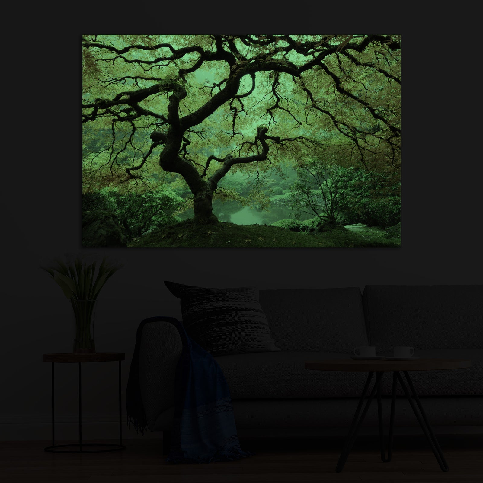 Landscapes No. 236, glowing in a room at night