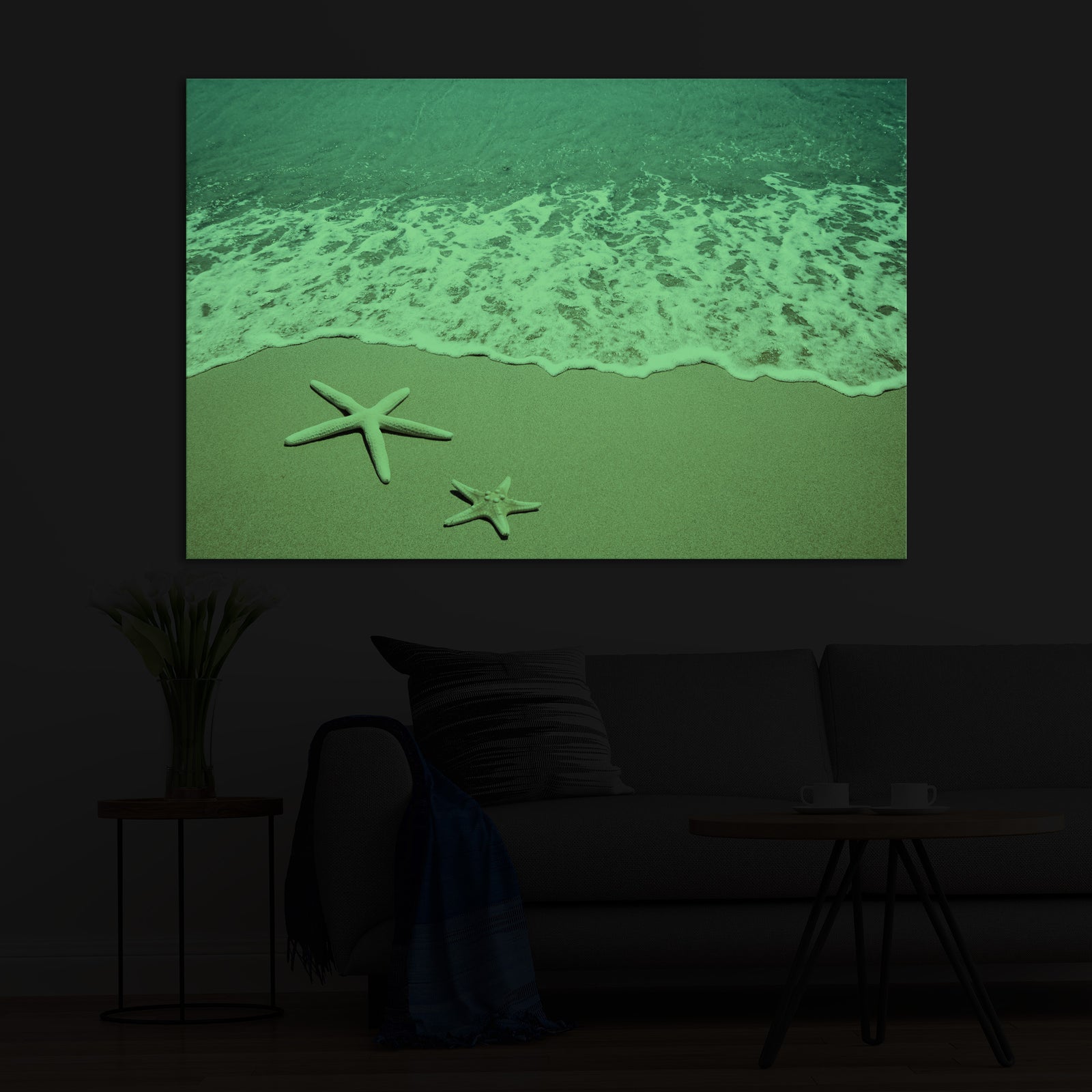 Landscapes No. 239, glowing in a room at night