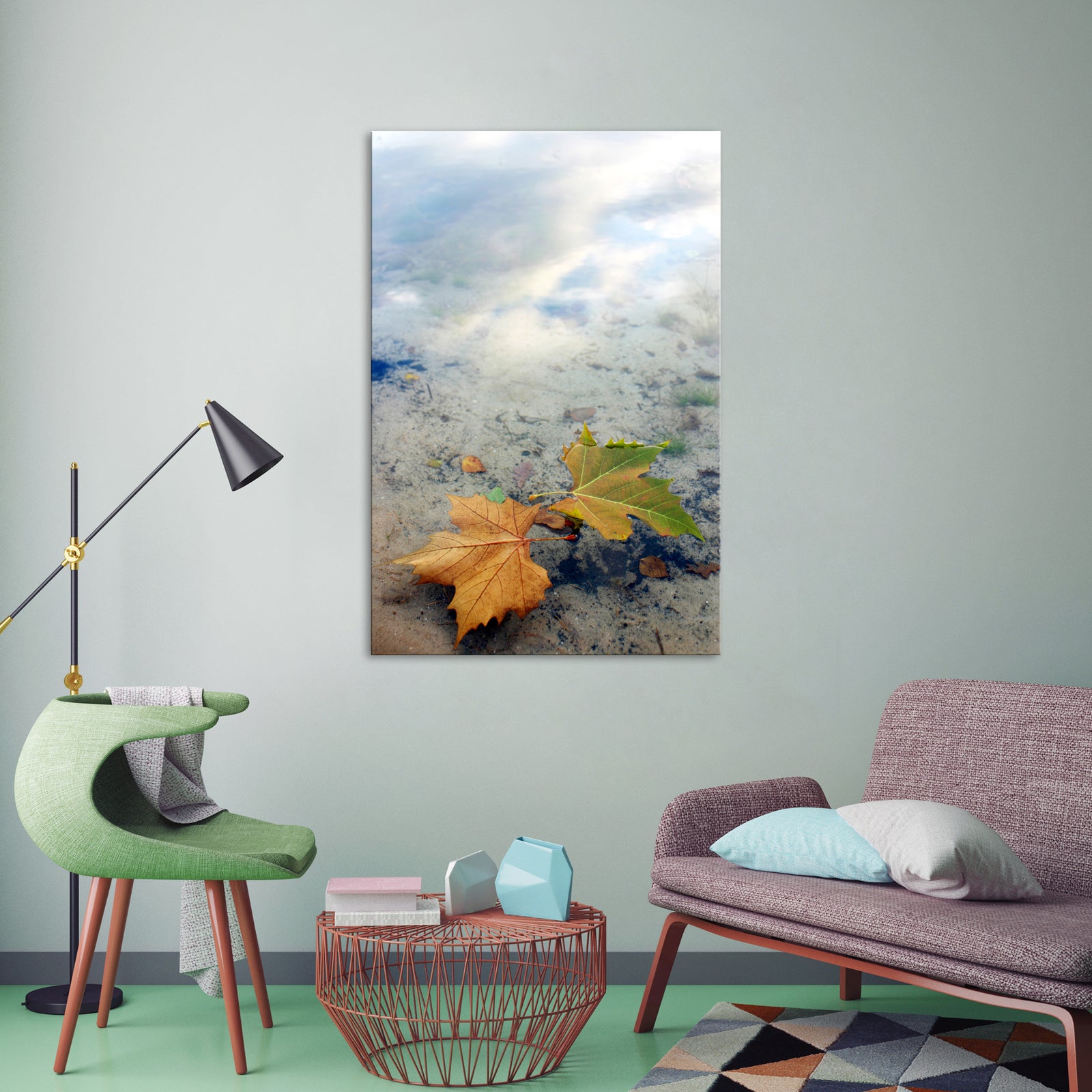 Landscapes No. 240, shown framed in a room by day