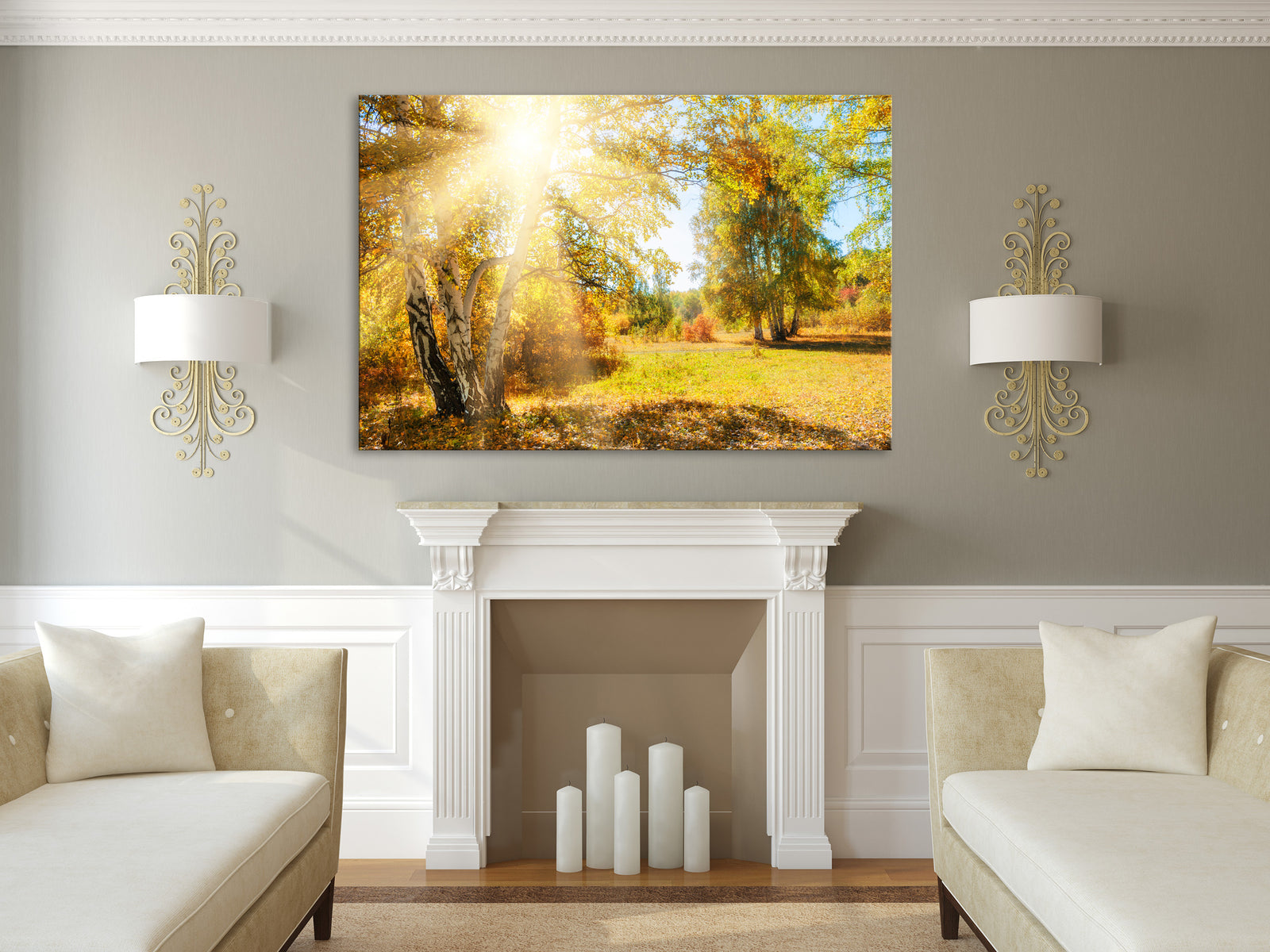 Landscapes No. 241, shown framed in a room by day