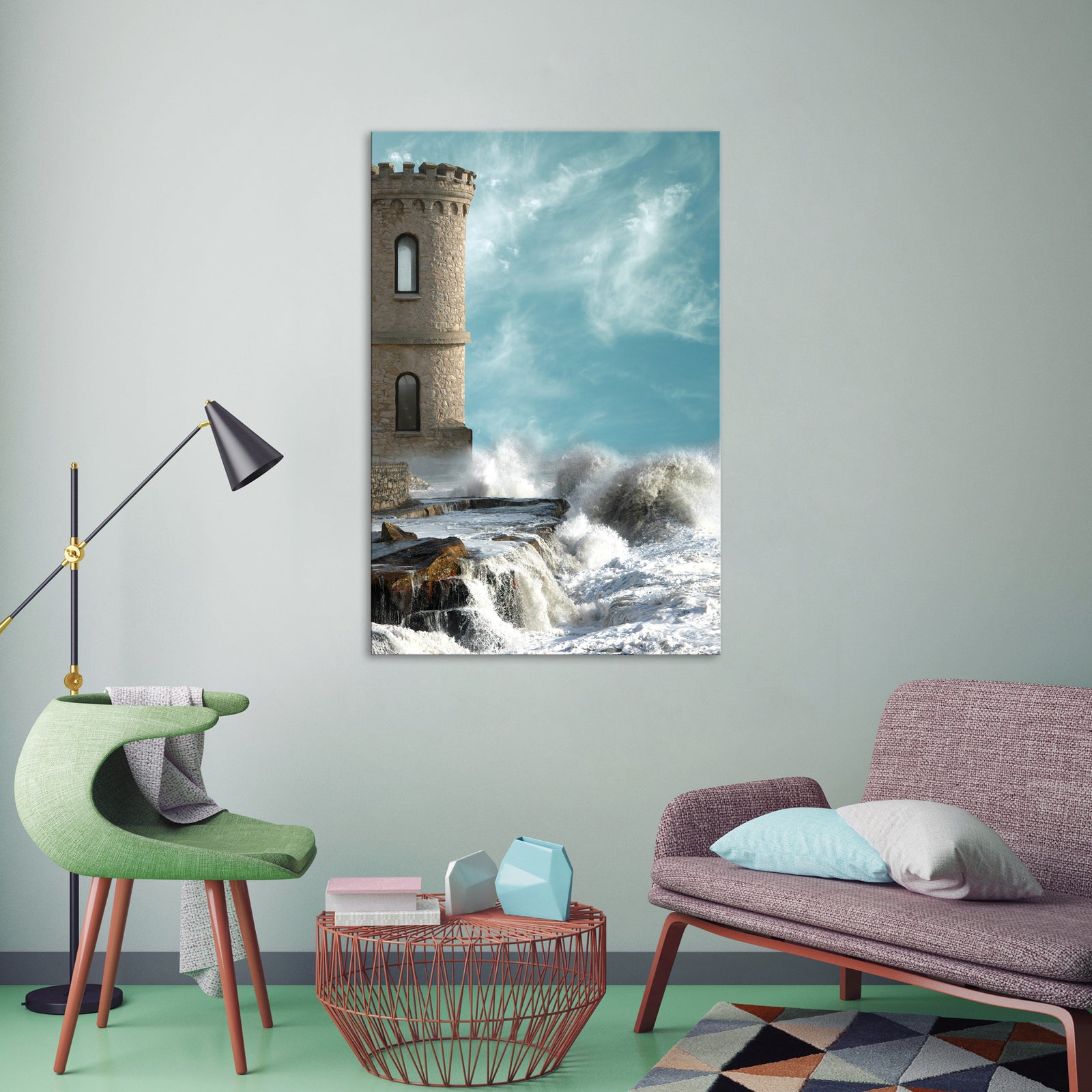 Landscapes No. 242, shown framed in a room by day