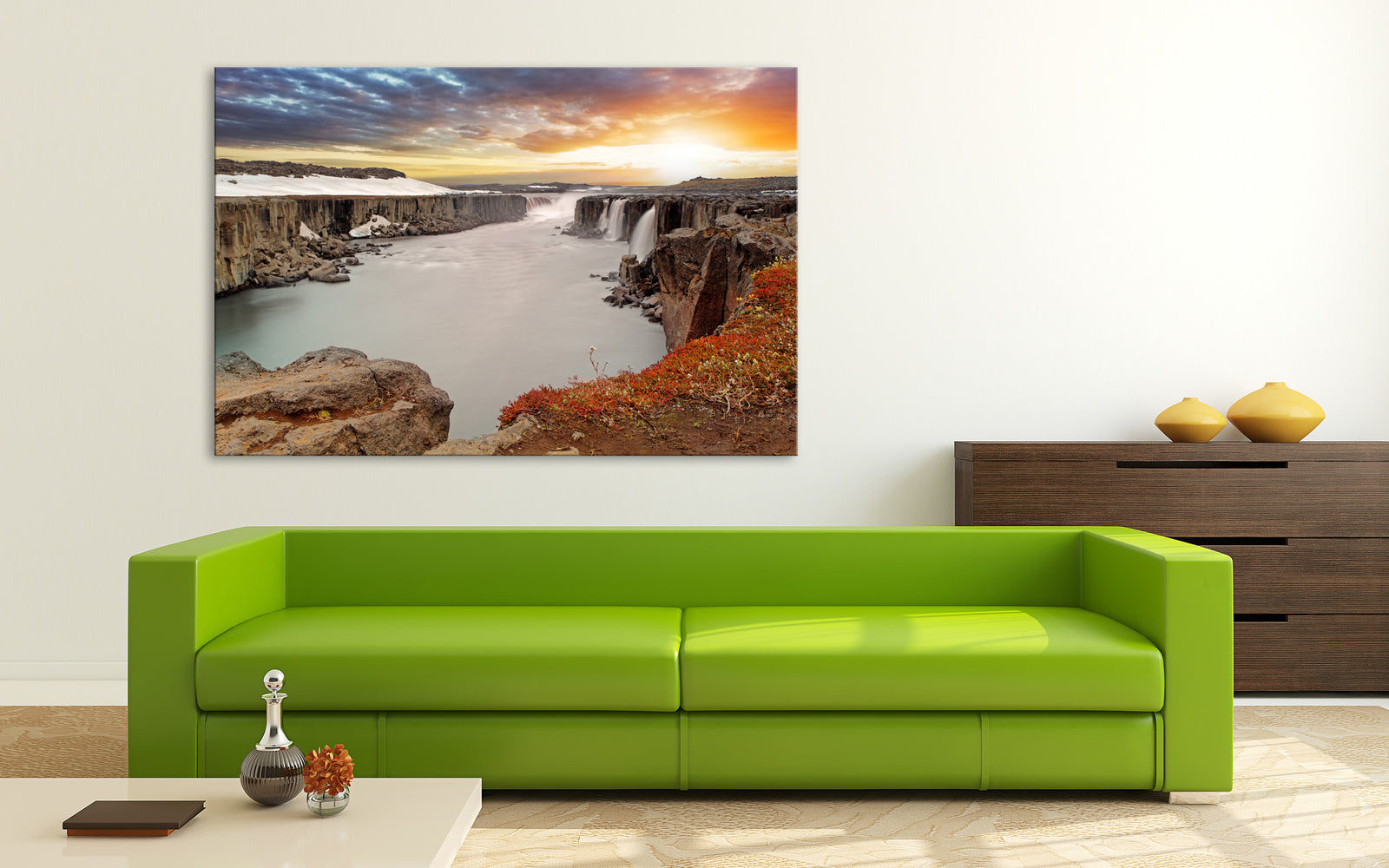 Landscapes No. 244, shown framed in a room by day