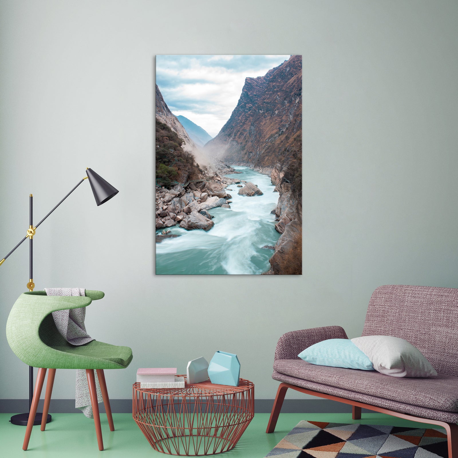Landscapes No. 249, shown framed in a room by day