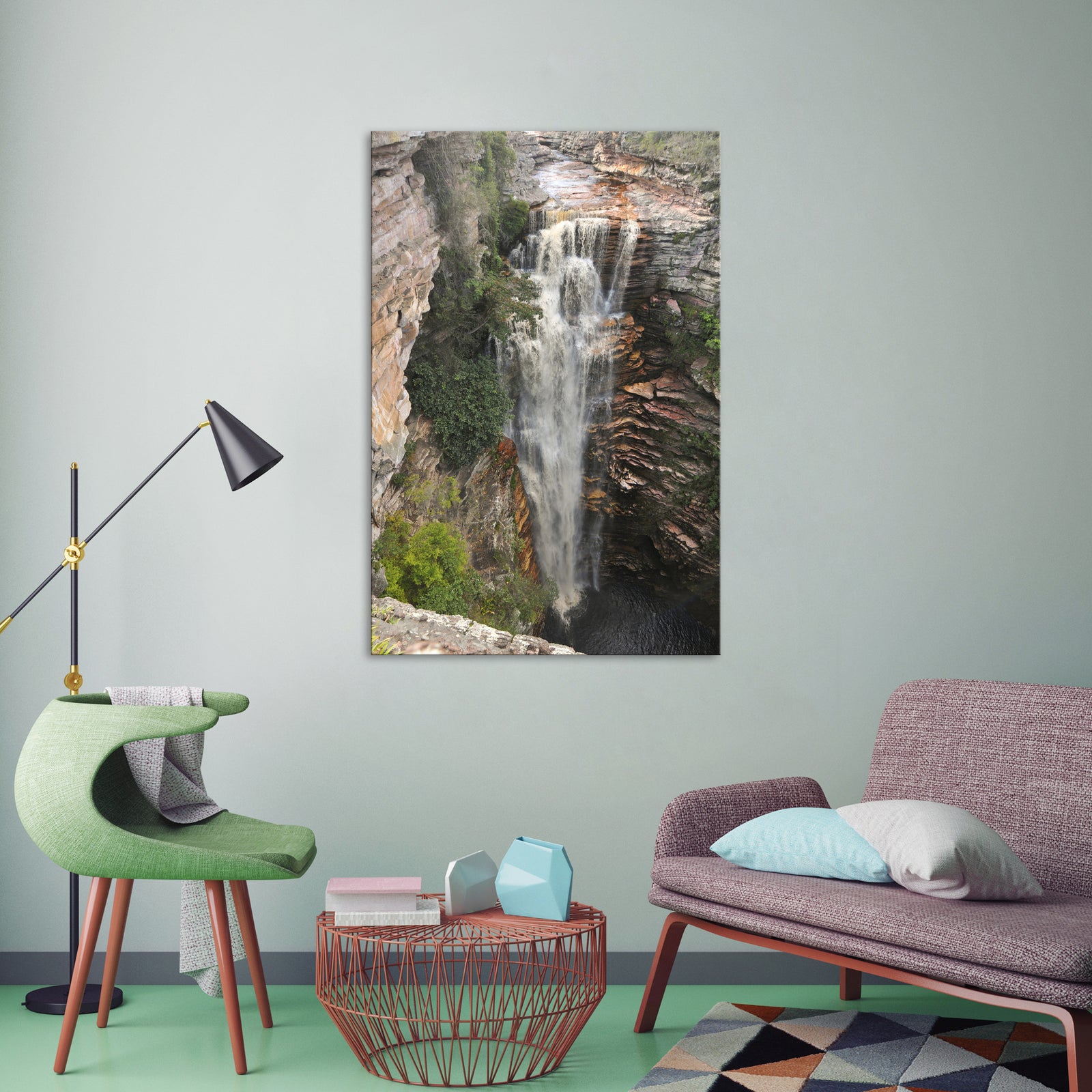 Landscapes No. 250, shown framed in a room by day